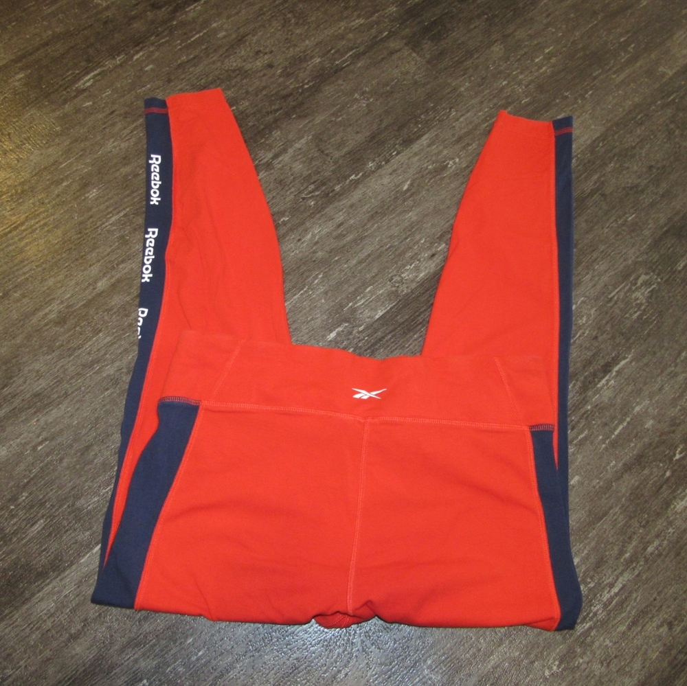 Reebok womens plus size side stripe red leggings size 2x